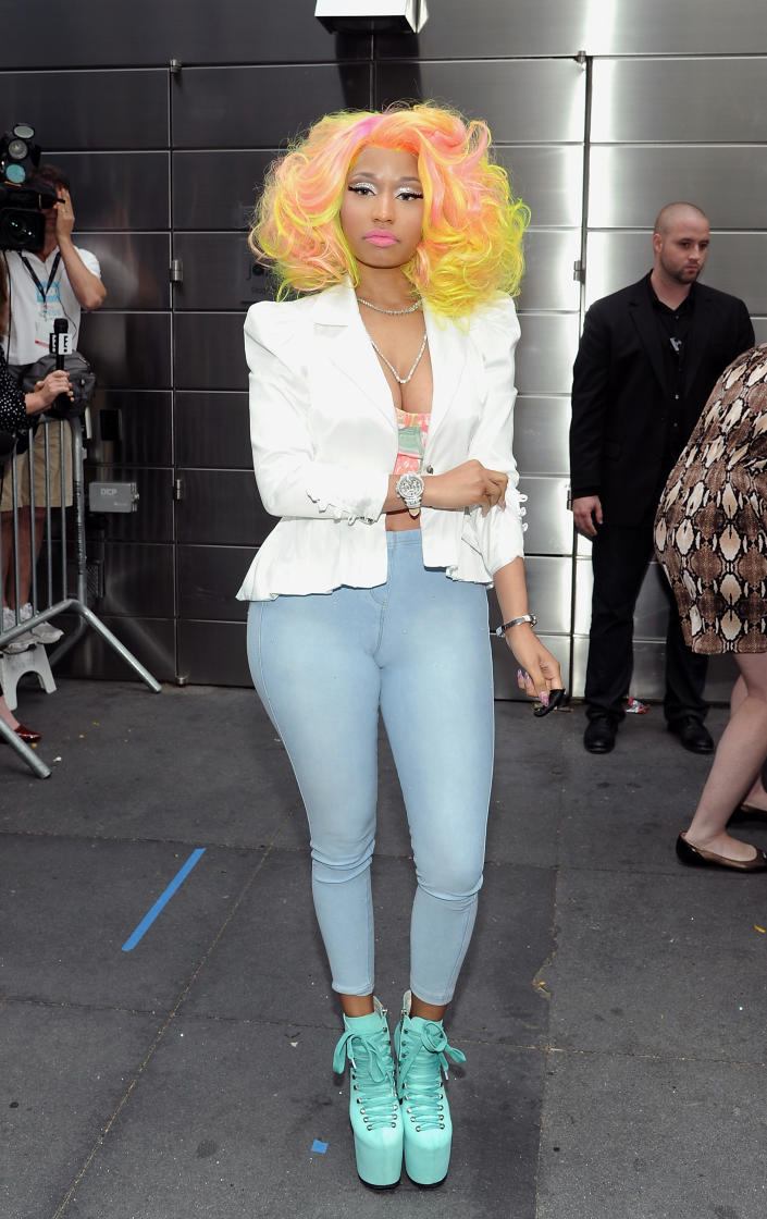 "American Idol" Season 12 judge Nicki Minaj arrives for day one auditions at Jazz at Lincoln Center on Sunday, Sept. 16, 2012 in New York. (Photo by Evan Agostini/Invision/AP)