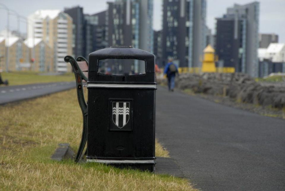 A garbage can in Iceland