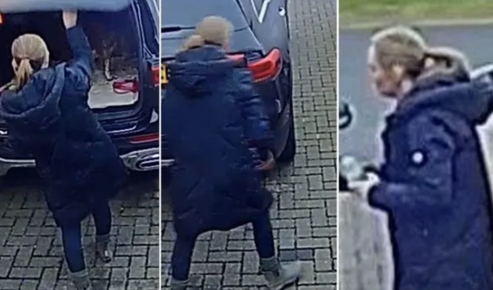 Doorbell camera footage shows Nicola Bulley loading her dog into her car before doing the school run the day she disappeared. (Sky News/Emma White)