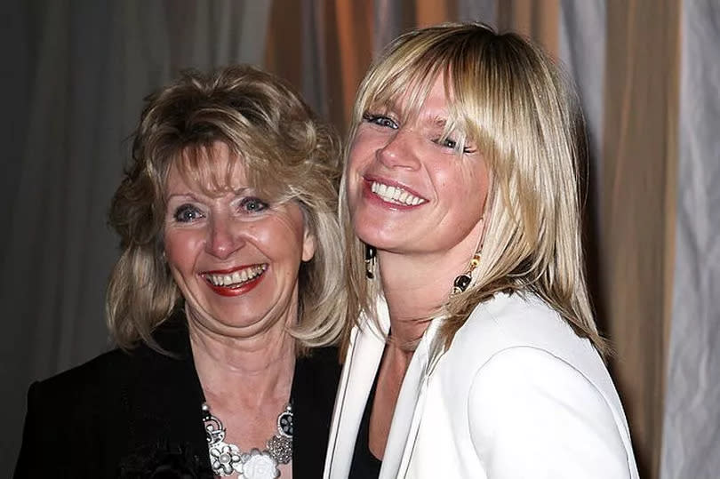 Zoe Ball and her late mother Julia attending a party