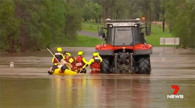 An extra 50 SES personnel have been sent north, along with fire brigade swiftwater rescue teams. Picture: 7 News