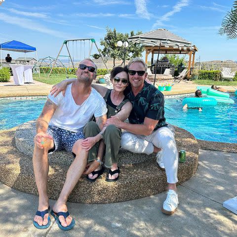 <p>Shannen Doherty/Instagram</p> Brian Austin Green, Shannen Doherty and Ian Ziering celebrate Green's 50th birthday