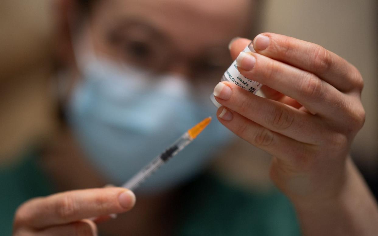 A vial of the AstraZeneca vaccine - LOIC VENANCE/AFP via Getty Images