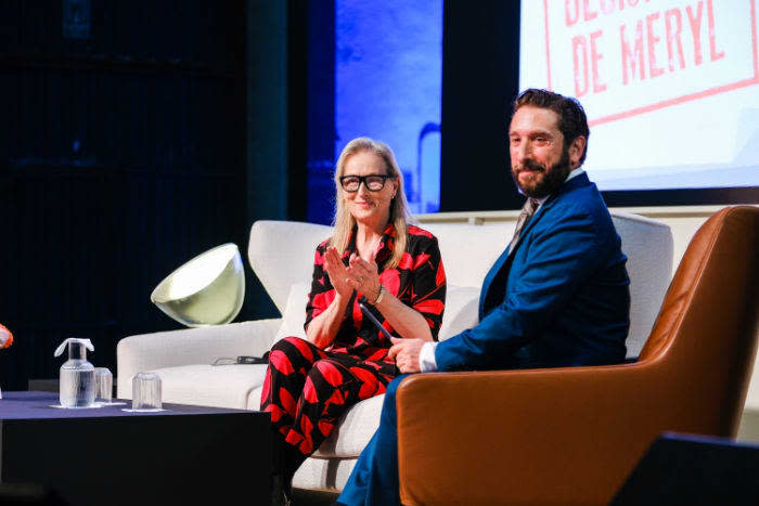 Meryl Streep en un acto con jóvenes en Oviedo