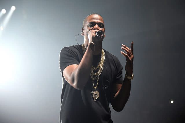 Kevin Mazur/Getty Images for Live Nation JAY-Z performing onstage during the Puff Daddy and the Bad Boy Family Reunion Tour at Barclays Center on May 20, 2016, in New York City.