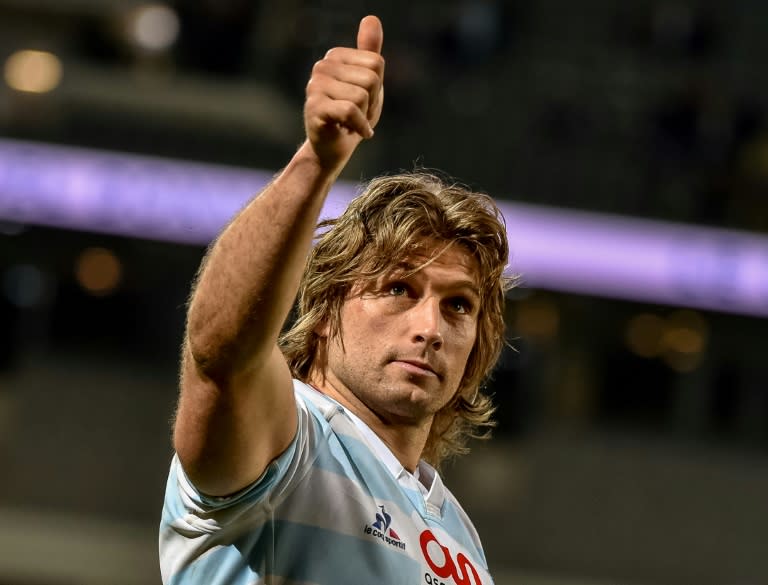 Racing's Dimitri Szarzewski reacts after winning against Clermont-Ferrand on March 25, 2017 at Pierre Mauroy stadium in Villeneuve d'Ascq, north France