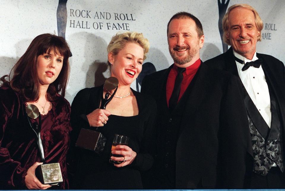 The Mamas & the Papas (L-R) Cass Elliot, Michelle Phillips, Denny Doherty and John Phillips (AFP via Getty Images)