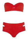 Red Bandeau Bikini Top (£16.00) and Bottoms (£12.00) – <a href="http://www.riverisland.com/" rel="nofollow noopener" target="_blank" data-ylk="slk:River Island;elm:context_link;itc:0;sec:content-canvas" class="link ">River Island</a><br><br>Work Baywatch style in this cut-out red bikini.