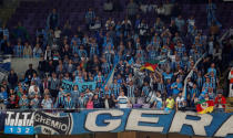 Soccer Football - FIFA Club World Cup Semi Final - Gremio FBPA vs CF Pachuca - Hazza Bin Zayed Stadium, Al Ain City, United Arab Emirates - December 12, 2017 Gremio fans REUTERS/Amr Abdallah Dalsh