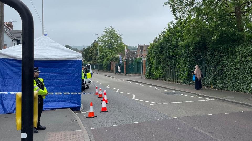 Crime scene outside Beech Hill