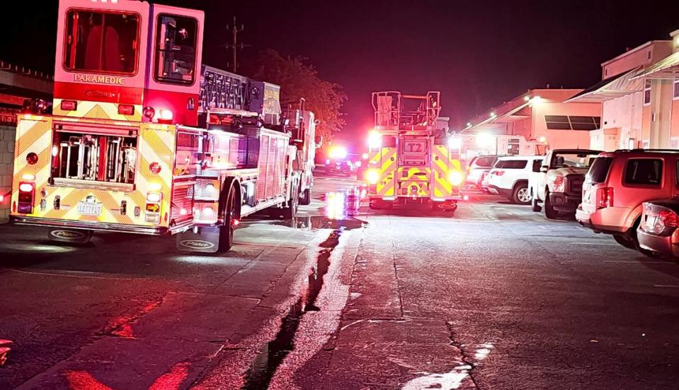 A single apartment caught fire on the second story of an apartment complex in the 1500 block of Madonna Road, early Friday evening, June 21, 2024. San Luis Obispo City Fire Department responded and reported that no one was injured and they rescued two cats.