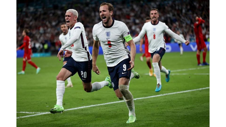 Harry Kane of England celebrates