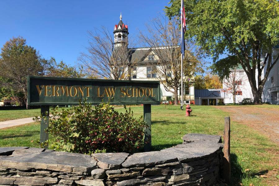 Vermont Law School is seen on Oct. 8 2021, in Royalton, Vt. (AP Photo/Lisa Rathke)