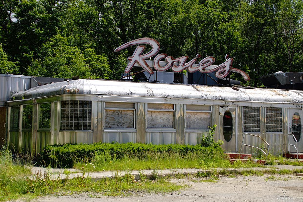 Rosie's Diner is now abandoned, a roadside eyesore in Michigan.