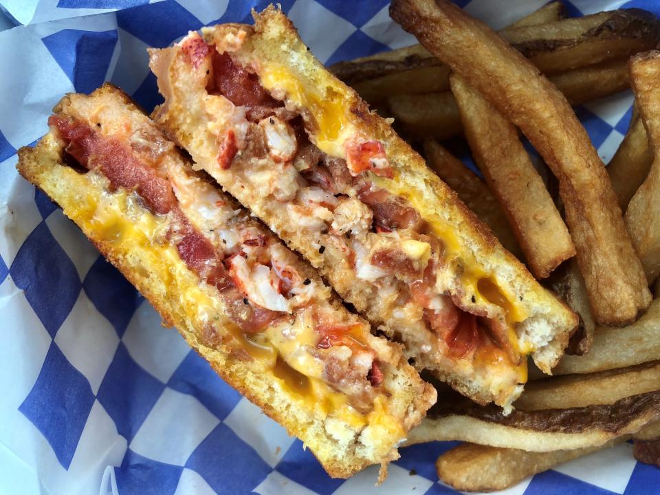 Cape Cod Fish Co.'s Lobstah Grilled Cheese comes packed with bacon, tomato, lobster and two cheeses.