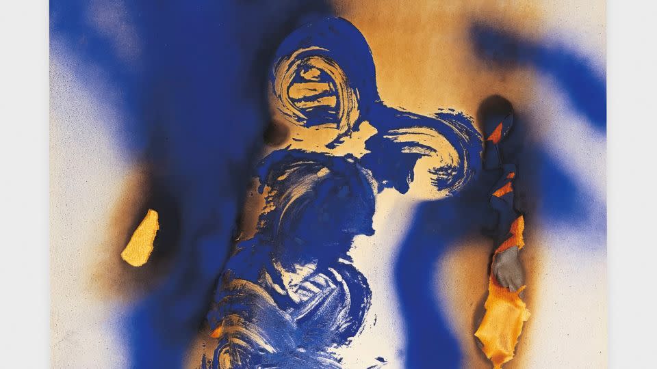 Performers imprinted themselves against the surface or had their contours captured through spray-painted or blow-torched canvas. - The Estate of Yves Klein/Artists Rights Society (ARS), New York/ADAGP, Paris/Courtesy Lévy Gorvy Dayan