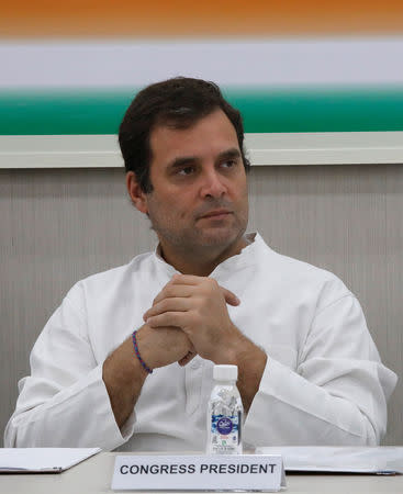 Rahul Gandhi, President of Congress party, attends a Congress Working Committee (CWC) meeting in New Delhi, May 25, 2019. REUTERS/Altaf Hussain