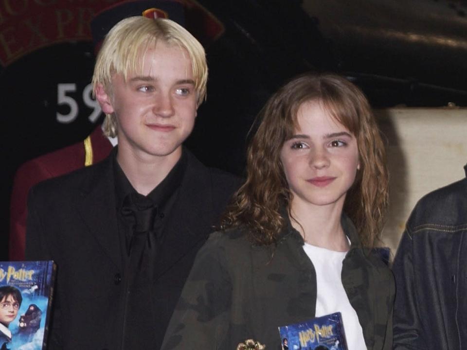 Tom Felton and Emma Watson in May 2002.