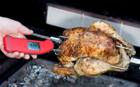 Chicken being temperature tested - Credit: Jennifer Burke-Nott