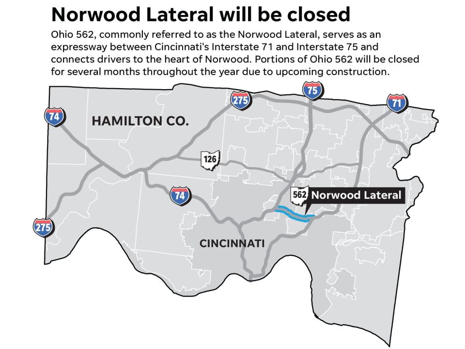 Portions of Norwood Lateral will close for several months