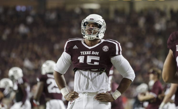 Myles Garrett said he is not going to attend the NFL draft. (AP)