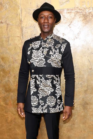 <p>Cindy Ord/Getty</p> Aloe Blacc attends the Clooney Foundation For Justice's "The Albies" on September 28, 2023 in New York City