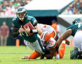 <p>NFL rookie Carson Wentz majored in health education while at North Dakota State. The Eagles quarterback managed a 4.0 GPA during his time in college. </p>