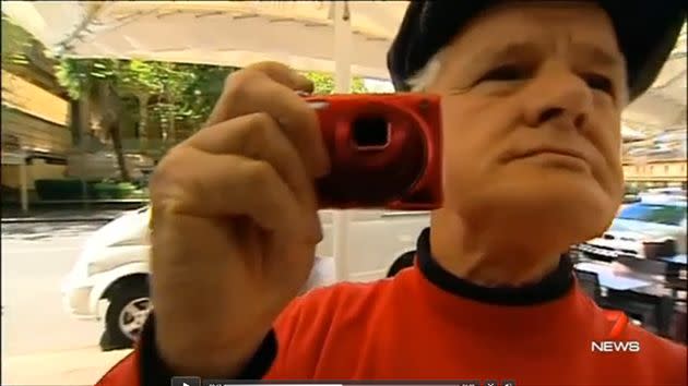 Another senior Scientologist Harry Crawford was on hand, though it's not clear why. Photo: 7 News