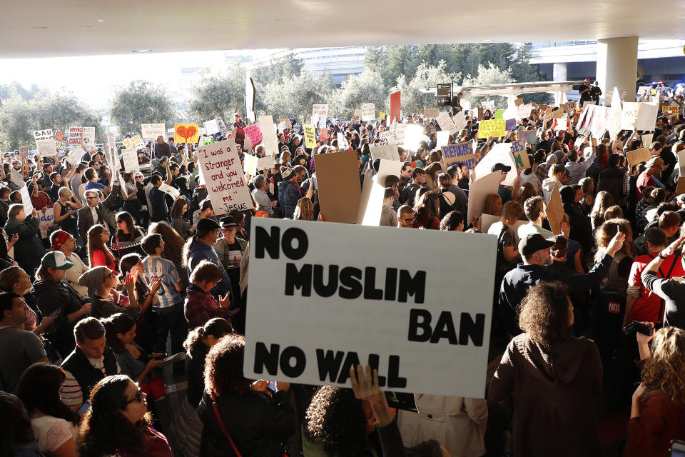 Protests at U.S. airports over travel ban