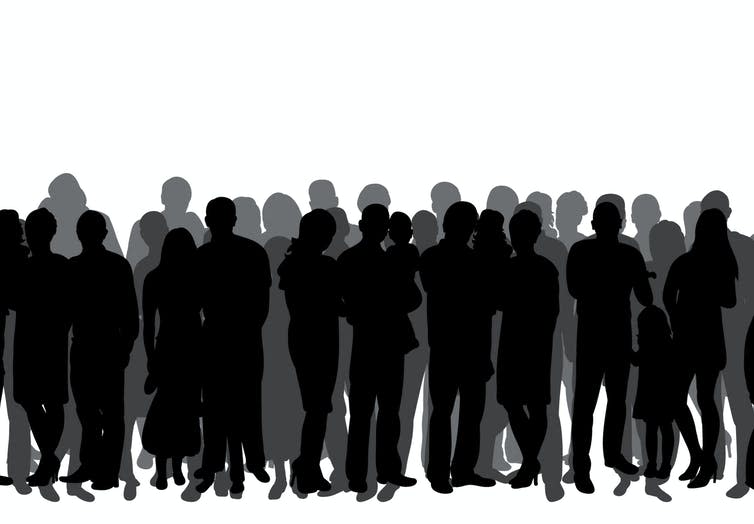 <span class="caption">The approach can be scaled up with some extra logic.</span> <span class="attribution"><a class="link " href="https://www.shutterstock.com/image-vector/vector-isolated-silhouette-crowd-group-people-1183961848" rel="nofollow noopener" target="_blank" data-ylk="slk:Nadzeya Shanchuk/Shutterstock;elm:context_link;itc:0;sec:content-canvas">Nadzeya Shanchuk/Shutterstock</a></span>