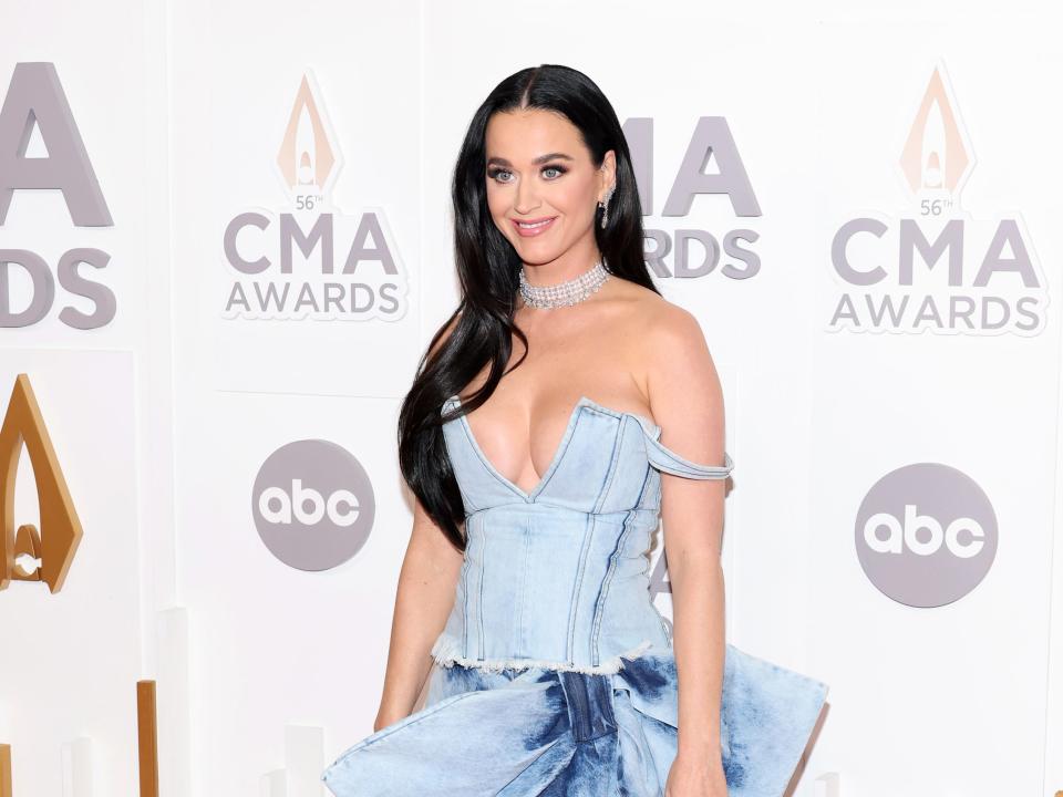 Katy Perry attends The 56th Annual CMA Awards at Bridgestone Arena on November 09, 2022 in Nashville, Tennessee.