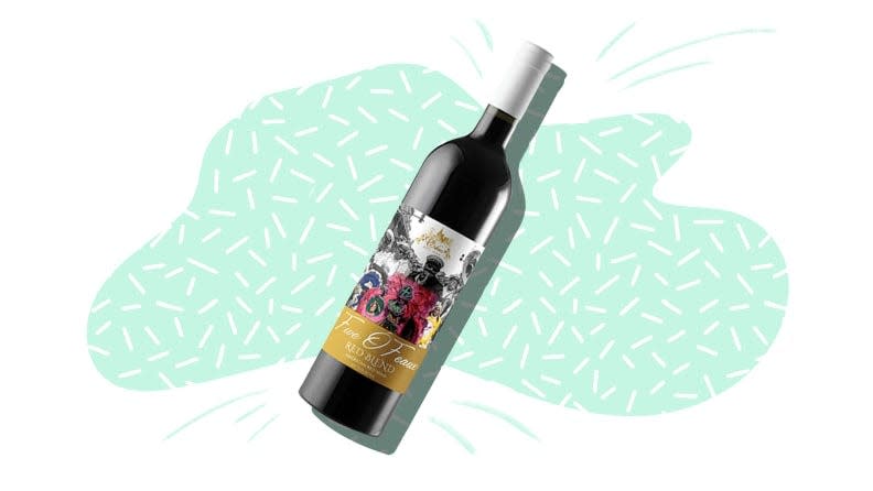 This wine is a blend of grenache, cabernet, and merlot grapes.