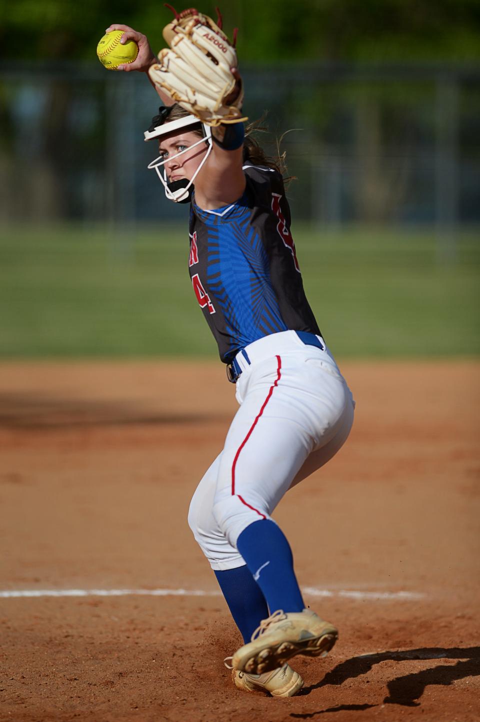 Carrie Gunter pitches in the game at Brevard, May 10, 2024.