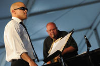 NEW ORLEANS, LA - APRIL 28: Irvin Mayfield & the New Orleans Jazz Orchestra and Dr. Ed Petersen during the 2012 New Orleans Jazz & Heritage Festival Day 2 at the Fair Grounds Race Course on April 28, 2012 in New Orleans, Louisiana. (Photo by Rick Diamond/Getty Images)