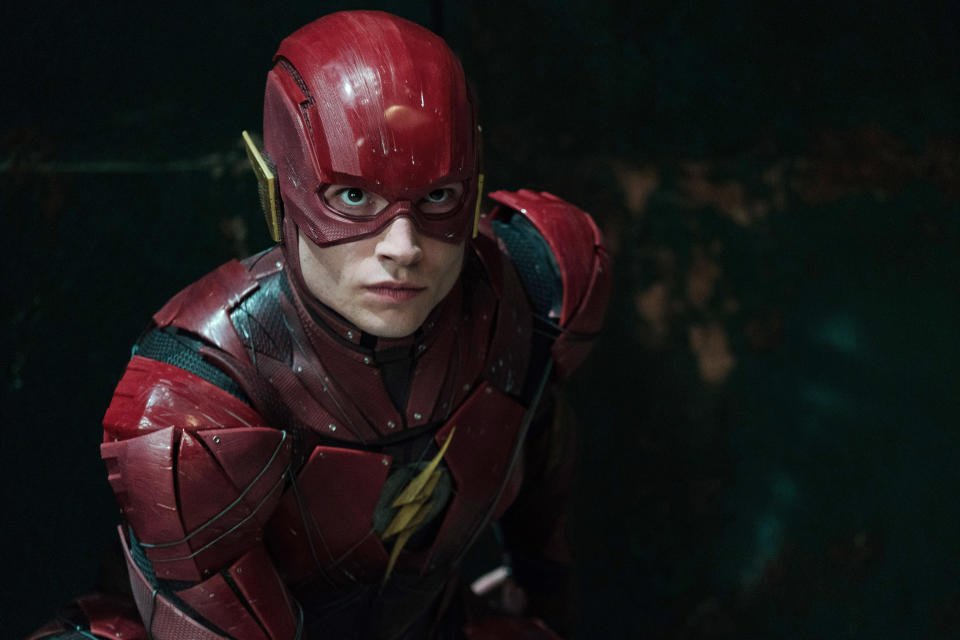 Ezra Miller as <a href="https://deadline.com/tag/the-flash/" rel="nofollow noopener" target="_blank" data-ylk="slk:The Flash;elm:context_link;itc:0;sec:content-canvas" class="link ">The Flash</a>