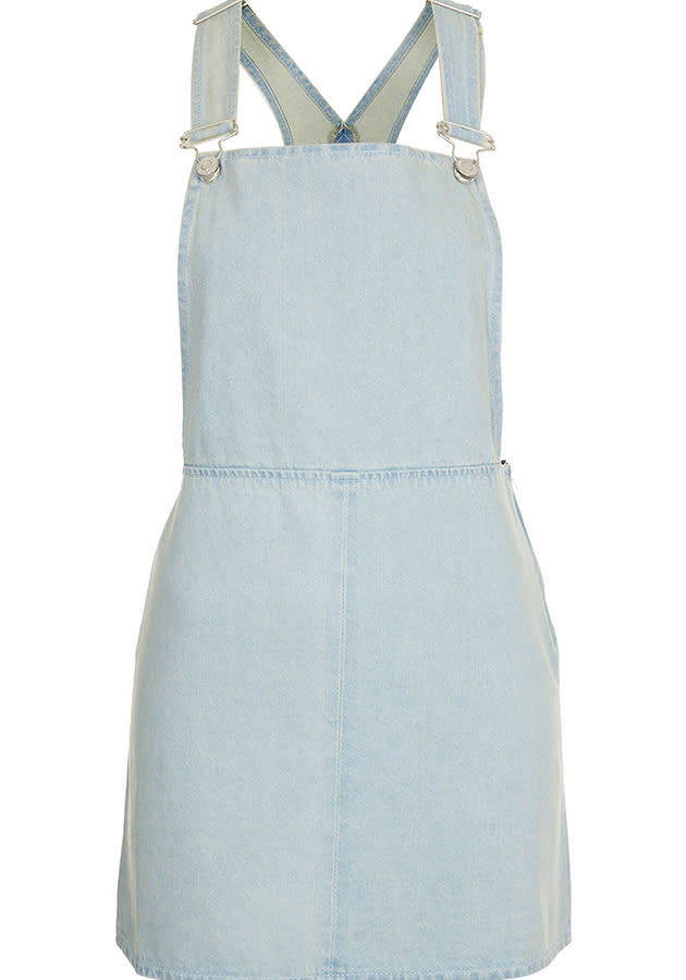 festival fashion bleached dungaree skirt topshop