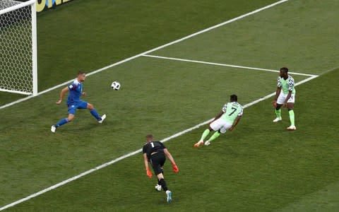 Nigeria's Ahmed Musa scores their second goal - Credit: Reuters