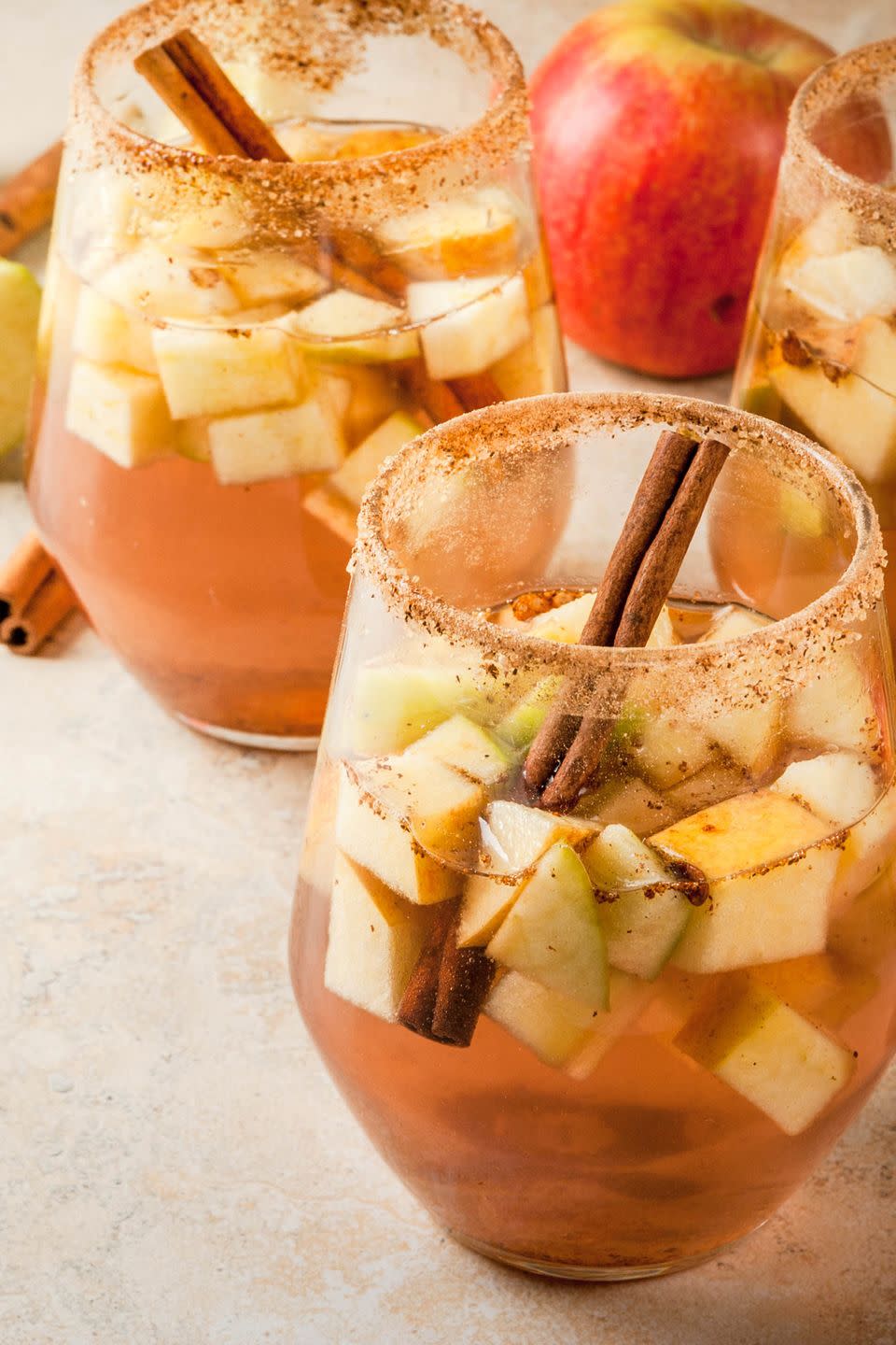 <p>Cider, caramel, cinnamon, apple, and more! <a href="http://www.countryliving.com/food-drinks/g3719/fall-sangria-recipes/" rel="nofollow noopener" target="_blank" data-ylk="slk:These tasty sangria recipes;elm:context_link;itc:0;sec:content-canvas" class="link ">These tasty sangria recipes</a> feature all the best fall flavors and make the perfect cocktail for parties and brunches. </p>