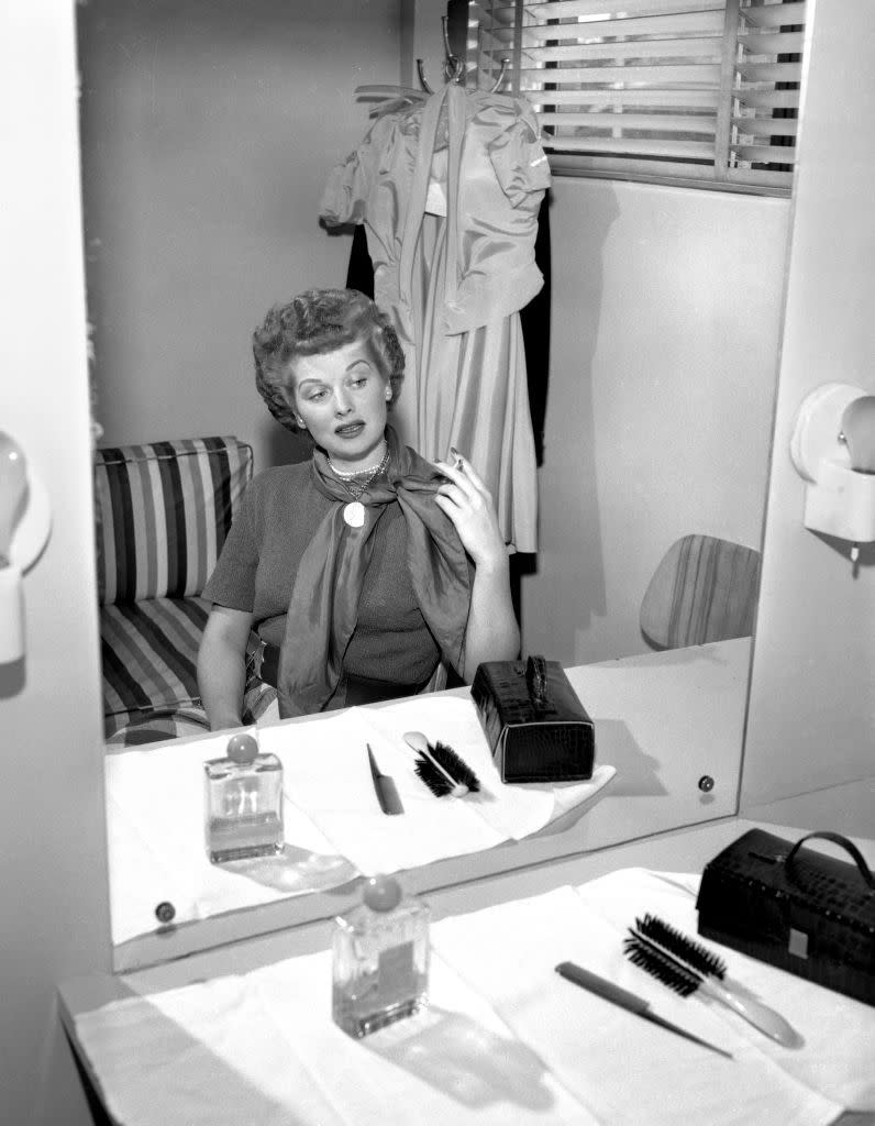 <p>Lucille prepares in her dressing room at CBS radio for the upcoming installment of the Screen Guild Program's radio adaption of <em>It Had to Be You</em>. </p>