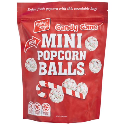 Candy Cane Mini Popcorn Balls