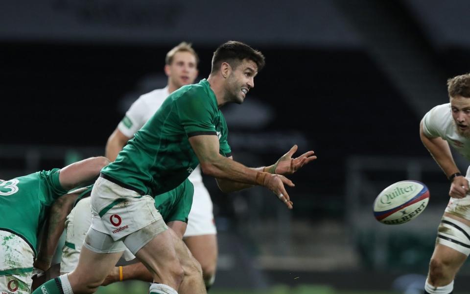 Conor Murray passing the ball against England - Ireland v Georgia, Autumn Nations Cup: What time is kick-off, what TV channel is it on and what is our prediction? - GETTY IMAGES
