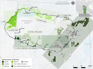 Figure 1: ATHA Energy Land Package & Exploration Districts