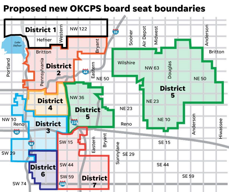 New boundaries approved by the Oklahoma City Board of Education for seven board seats align with population shifts found in the 2020 U.S. Census.