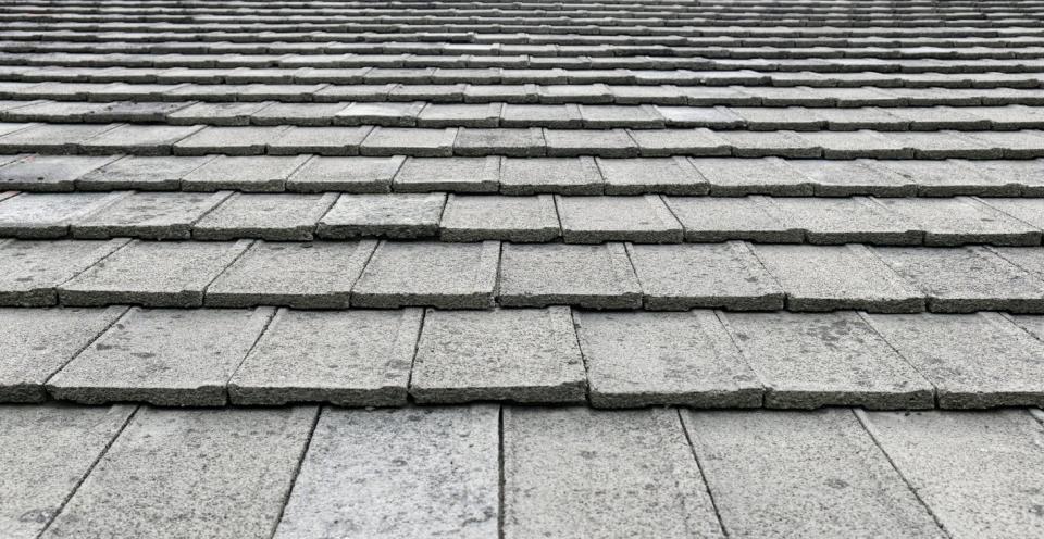 Detail of roof with concrete tiles