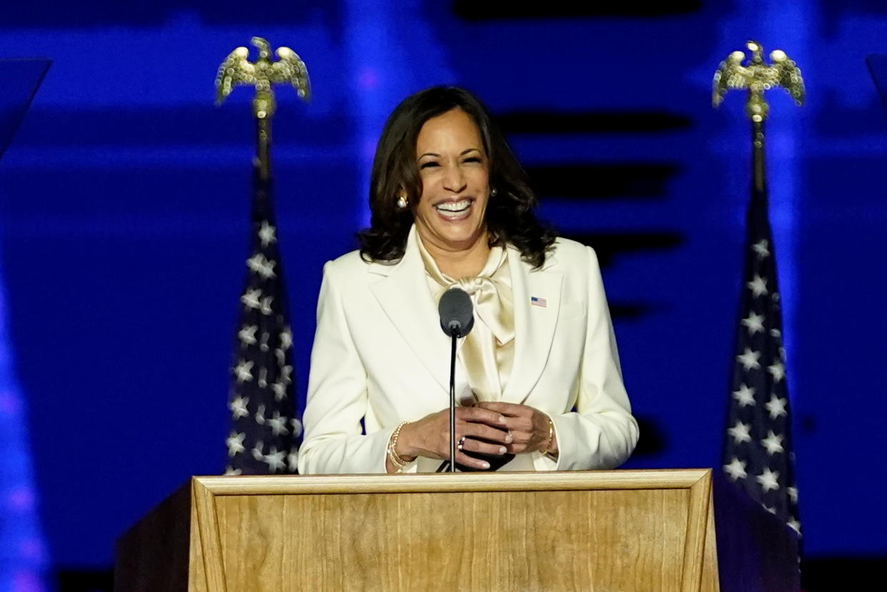 Vice President-elect Kamala Harris is on the cover of Vogue's February issue. (Photo: Andrew Harnik/Pool via REUTERS)