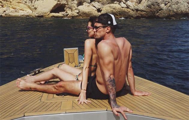 Gaz and Emma get cosy in the sunshine. Source: Instagram