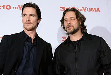 Christian Bale and Russell Crowe at the Los Angeles premiere of Lionsgate Films' 3:10 to Yuma