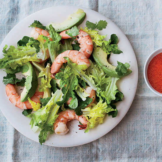 Avocado-and-Shrimp Salad with Red Goddess Dressing