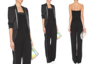 <b>Für jede Figur</b><br><br>Ob klein oder groß, dick oder dünn – ein eleganter Blazer überm Einteiler zaubert im Nu kleine Problemzonen weg und eine Menge Lässigkeit hinzu. (schwarzer Jumpsuit von Stella McCartney über mytheresa.com um 1.735 Euro)