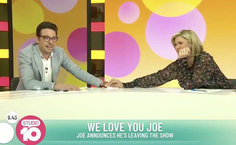 Joe Hildebrand also had his final day on Studio 10 on Friday. Photo: Ten